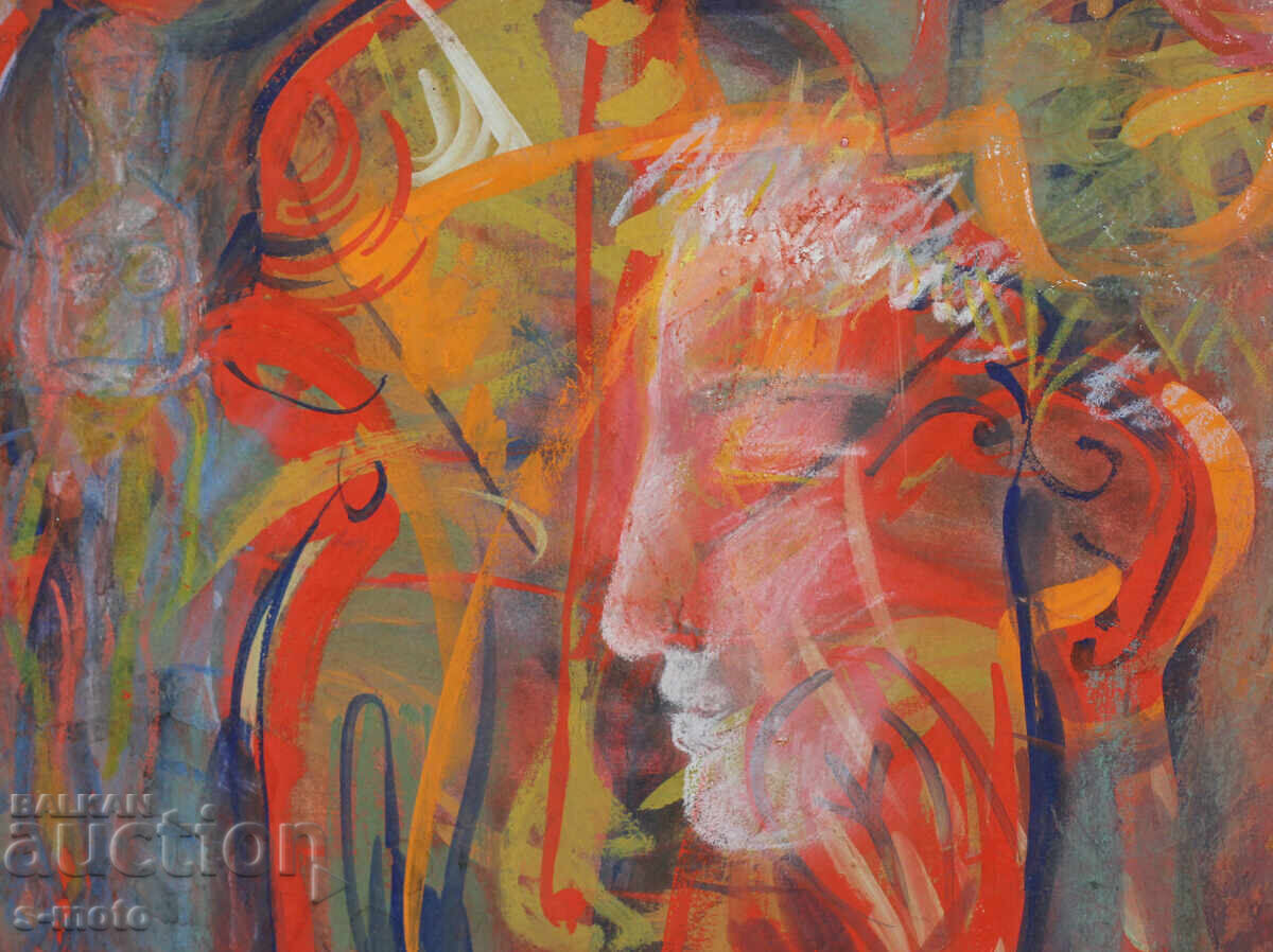 Delivery of Gouache / pastel abstract portrait 1997 Delivery of Gouache / pastel abstract portrait 1997