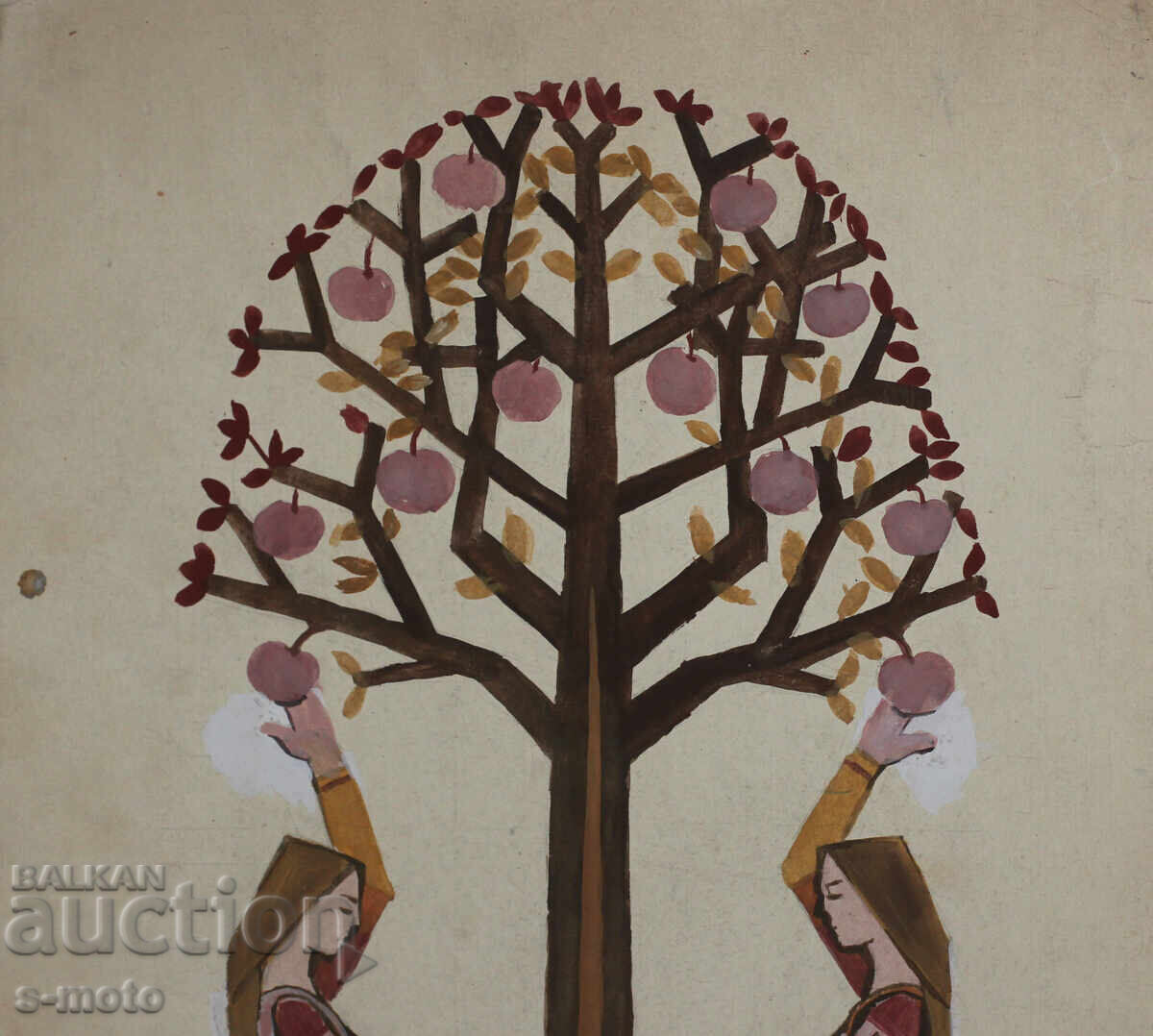 Стара картина гваш жени в носия - 5 Стара картина гваш жени в носия - 5