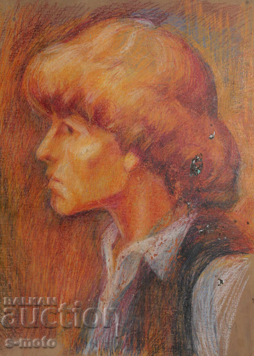 Old pastel painting portrait of a man with price 220.00 BGN | € 112.48