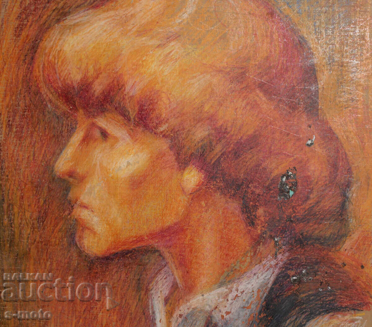 Old pastel painting portrait of a man - 5