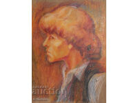 Old pastel painting portrait of a man