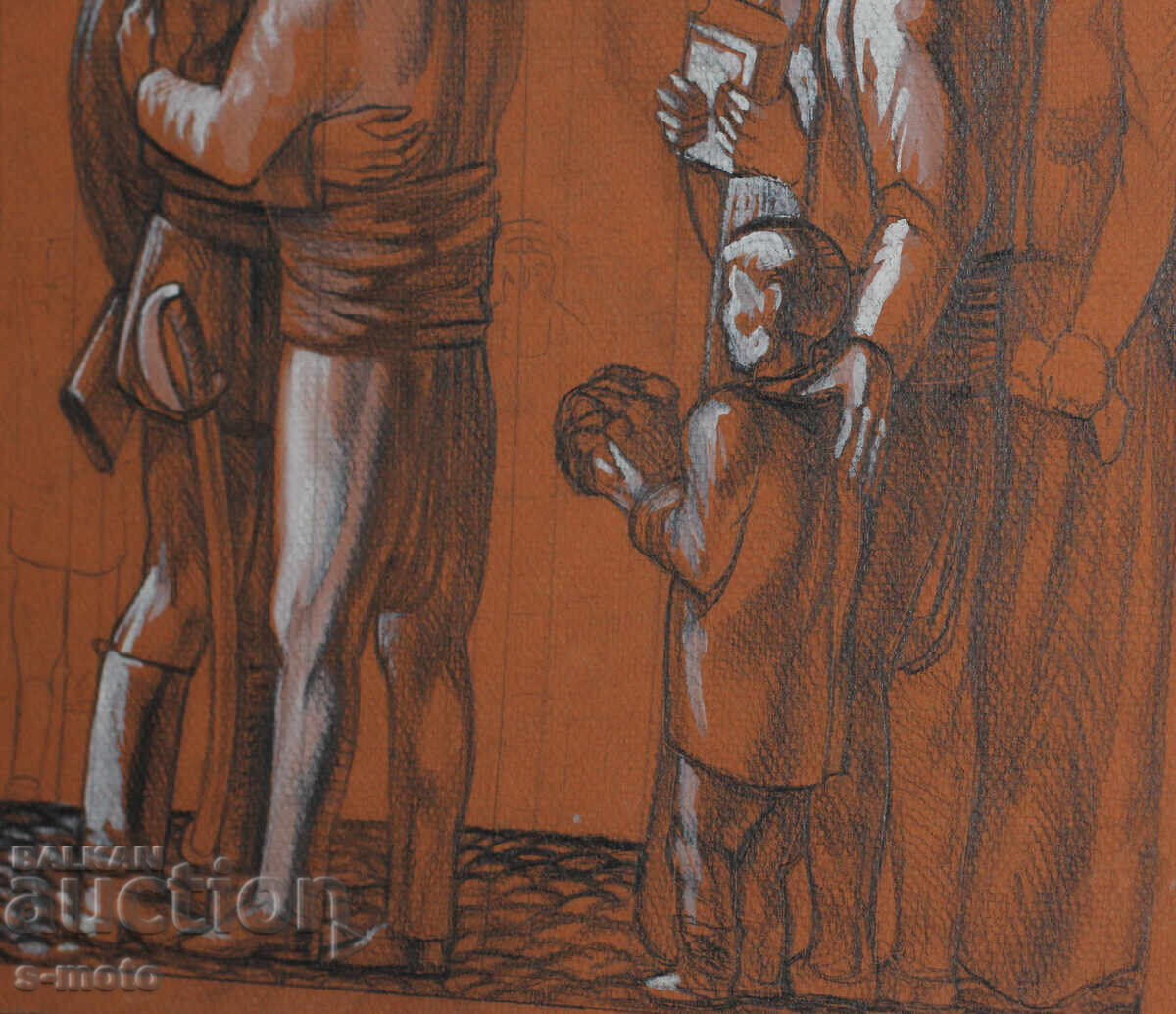 Σχέδιο με μολύβι / πορτρέτο με τέμπερα φιγούρες - 5