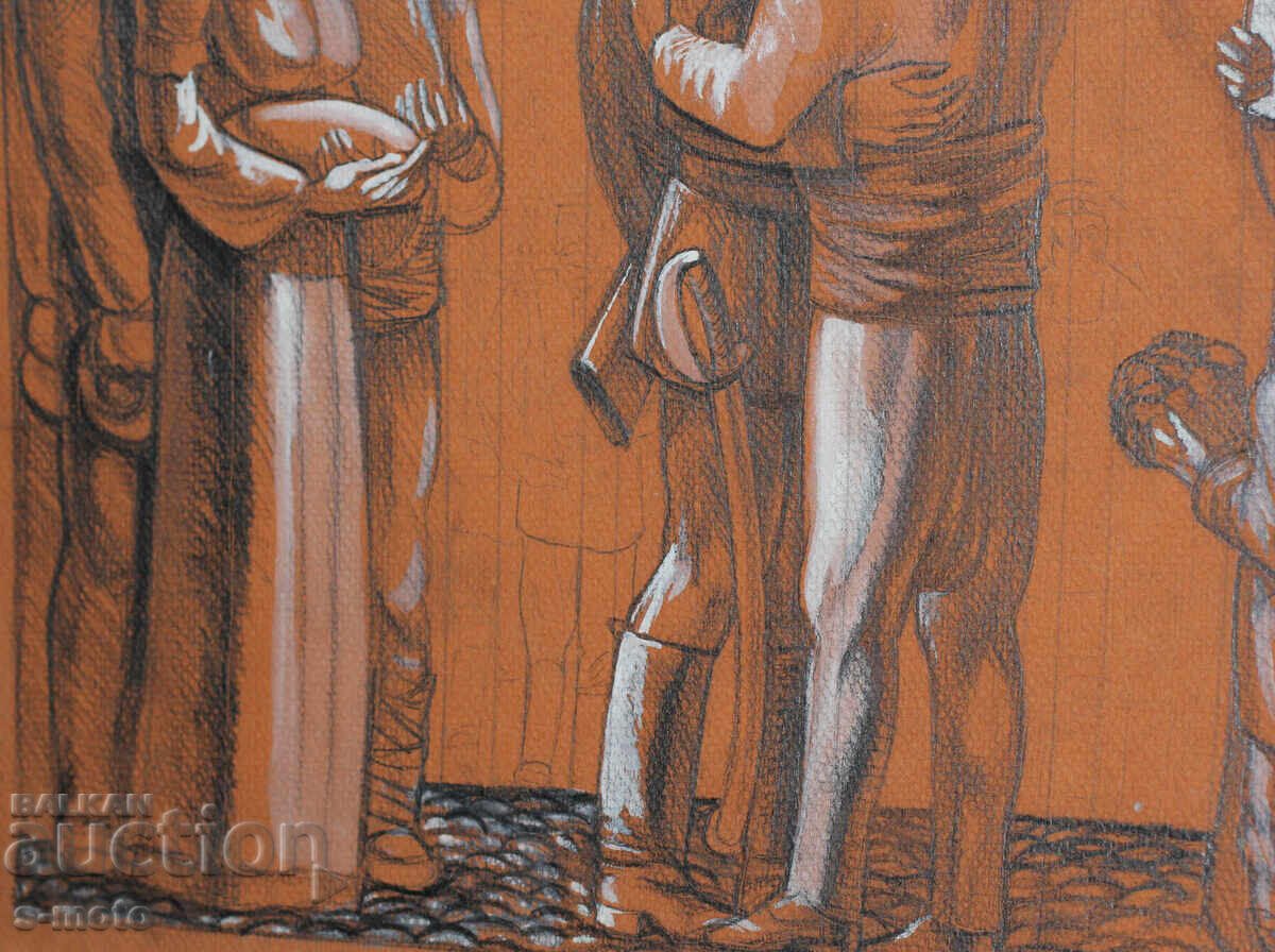 Σχέδιο με μολύβι / πορτρέτο με τέμπερα φιγούρες - 6