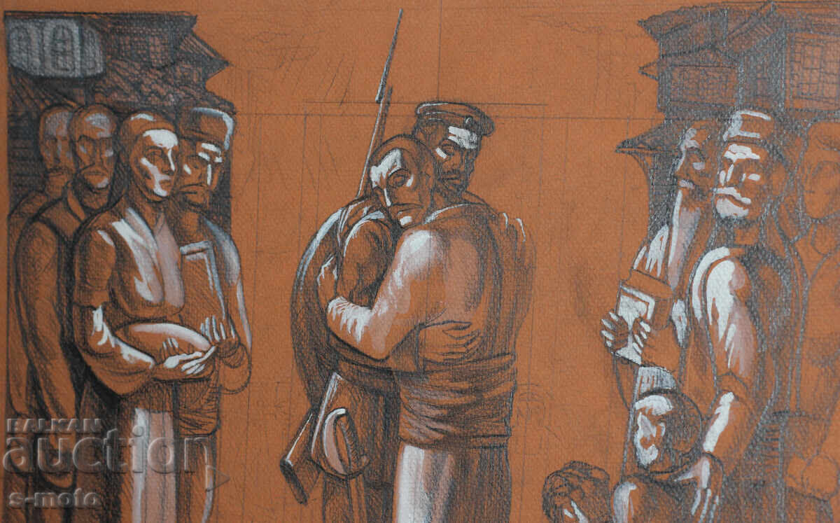 Σχέδιο με μολύβι / πορτρέτο με τέμπερα φιγούρες - 7