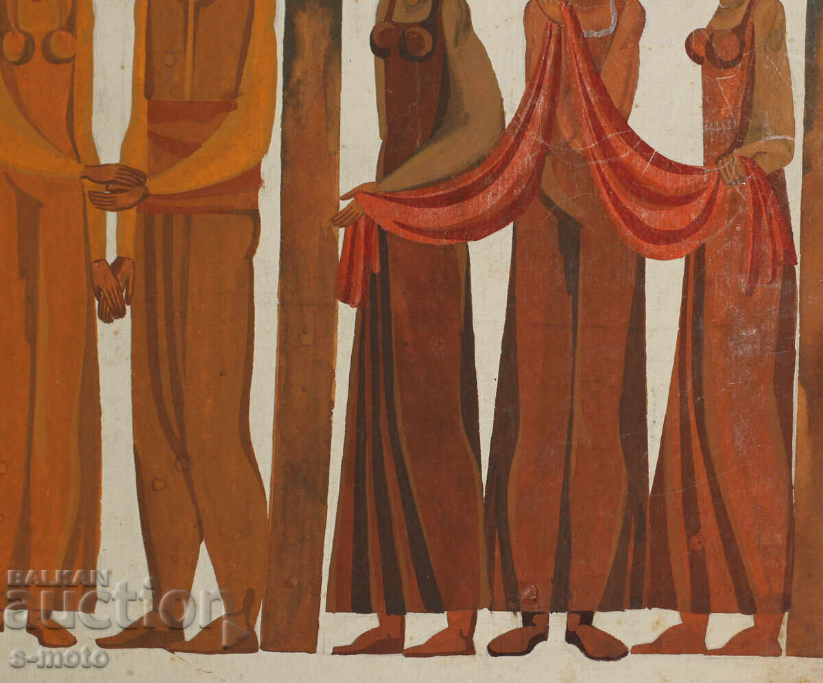 Παλαιός πίνακας τέμπερα γάμος - 5