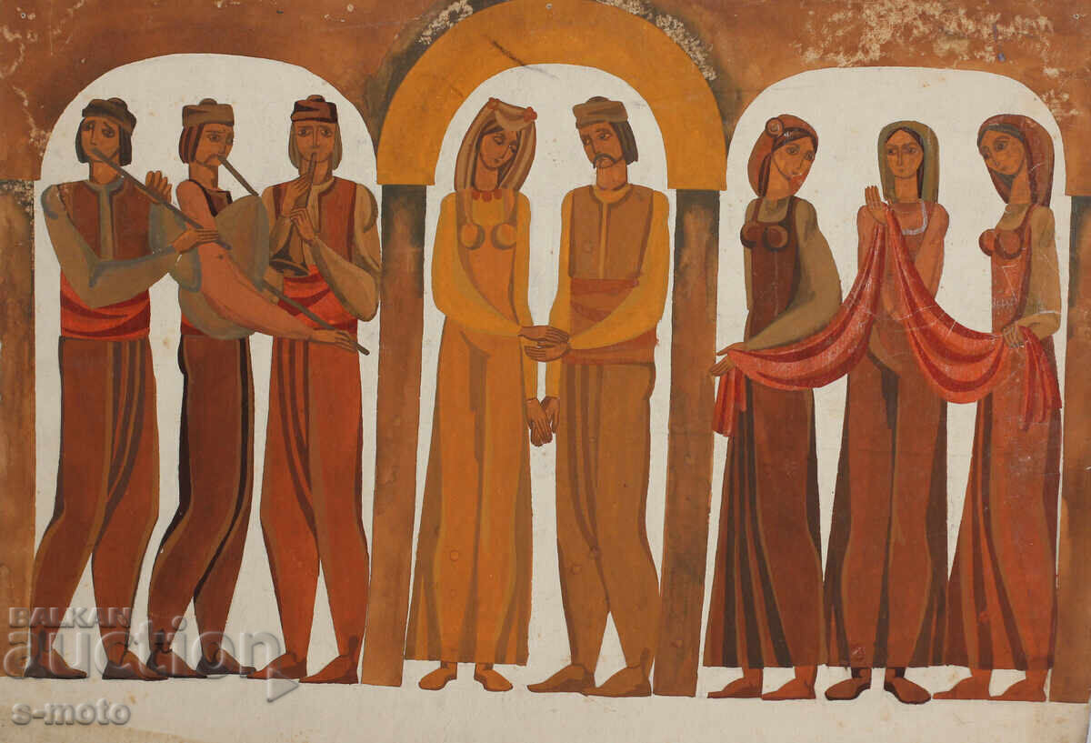 Παλαιός πίνακας τέμπερα γάμος