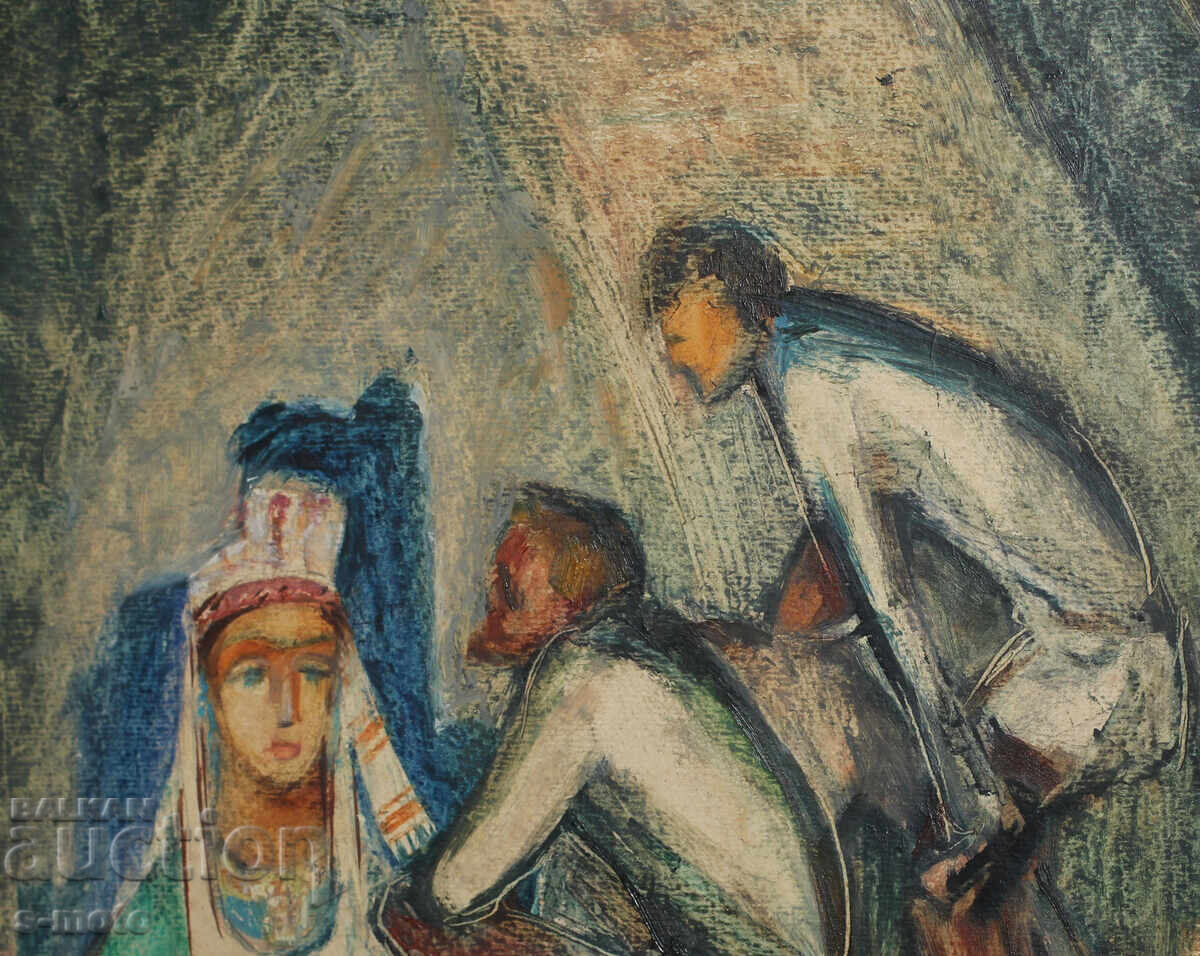 Доставка на Стара картина маслени бои фигури Доставка на Стара картина маслени бои фигури