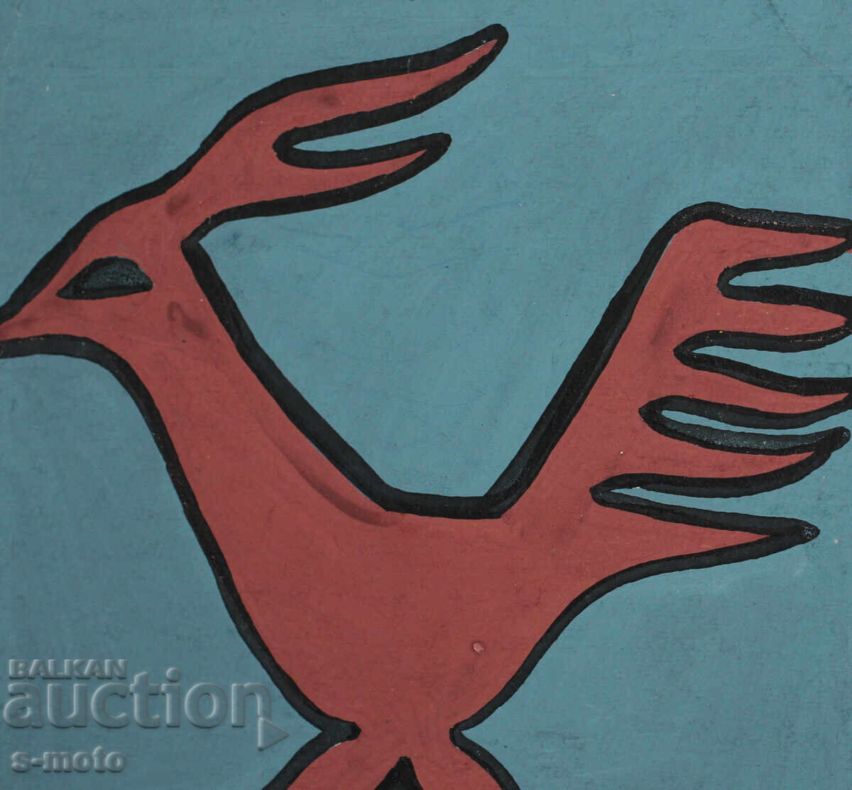 Παράδοση Παλαιό έργο γκουάς στυλιζαρισμένου πουλιού Παράδοση Παλαιό έργο γκουάς στυλιζαρισμένου πουλιού