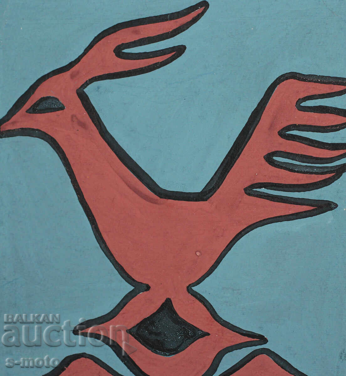 Παλαιό έργο γκουάς στυλιζαρισμένου πουλιού - 5 Παλαιό έργο γκουάς στυλιζαρισμένου πουλιού - 5