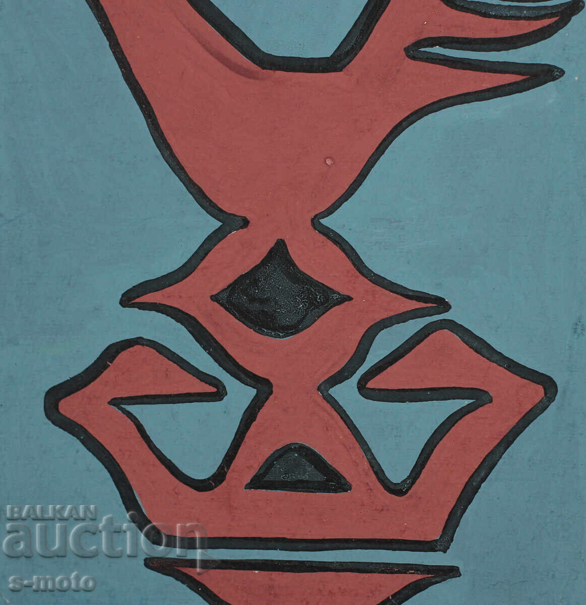 Παλαιό έργο γκουάς στυλιζαρισμένου πουλιού - 6 Παλαιό έργο γκουάς στυλιζαρισμένου πουλιού - 6