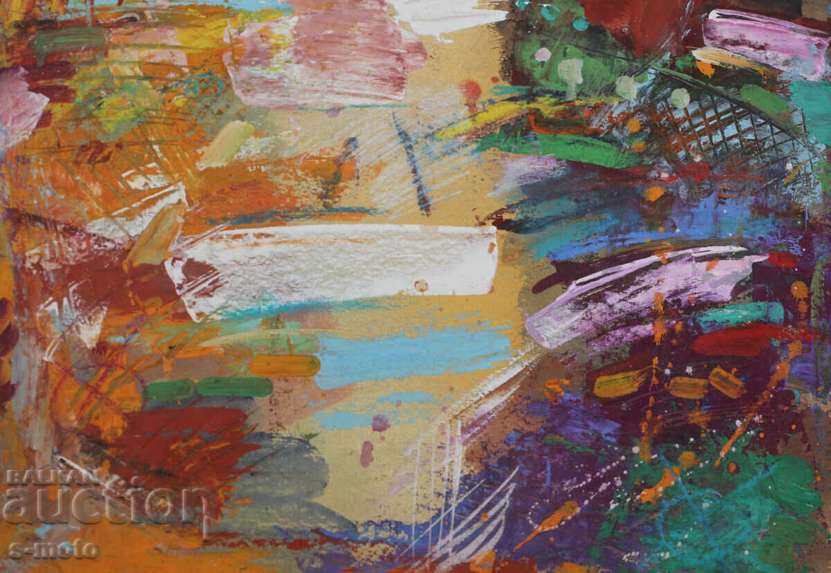 Τέμπερα χρώματα πίνακας αφηρημένο πορτρέτο - 6 Τέμπερα χρώματα πίνακας αφηρημένο πορτρέτο - 6