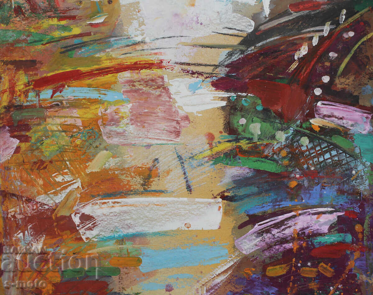 Τέμπερα χρώματα πίνακας αφηρημένο πορτρέτο - 7 Τέμπερα χρώματα πίνακας αφηρημένο πορτρέτο - 7