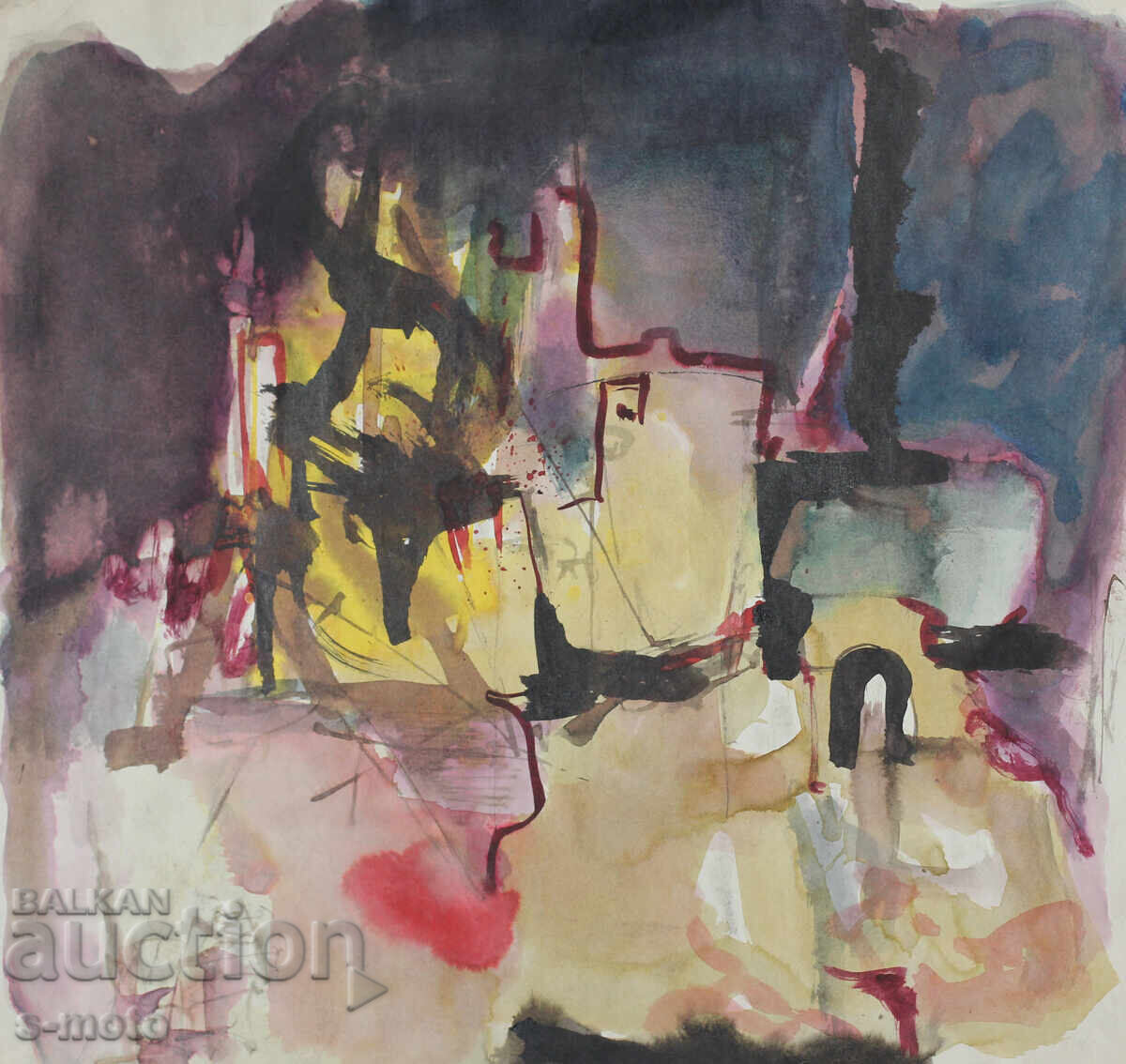 Watercolor abstract landscape painting with price 260.00 BGN | € 132.94