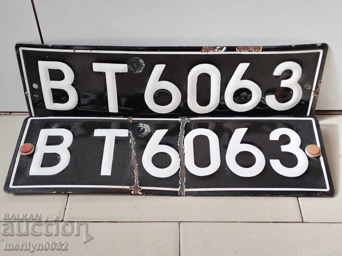 Pair of numbers registration number from the vehicle enamel plate plate - 5 Pair of numbers registration number from the vehicle enamel plate plate - 5