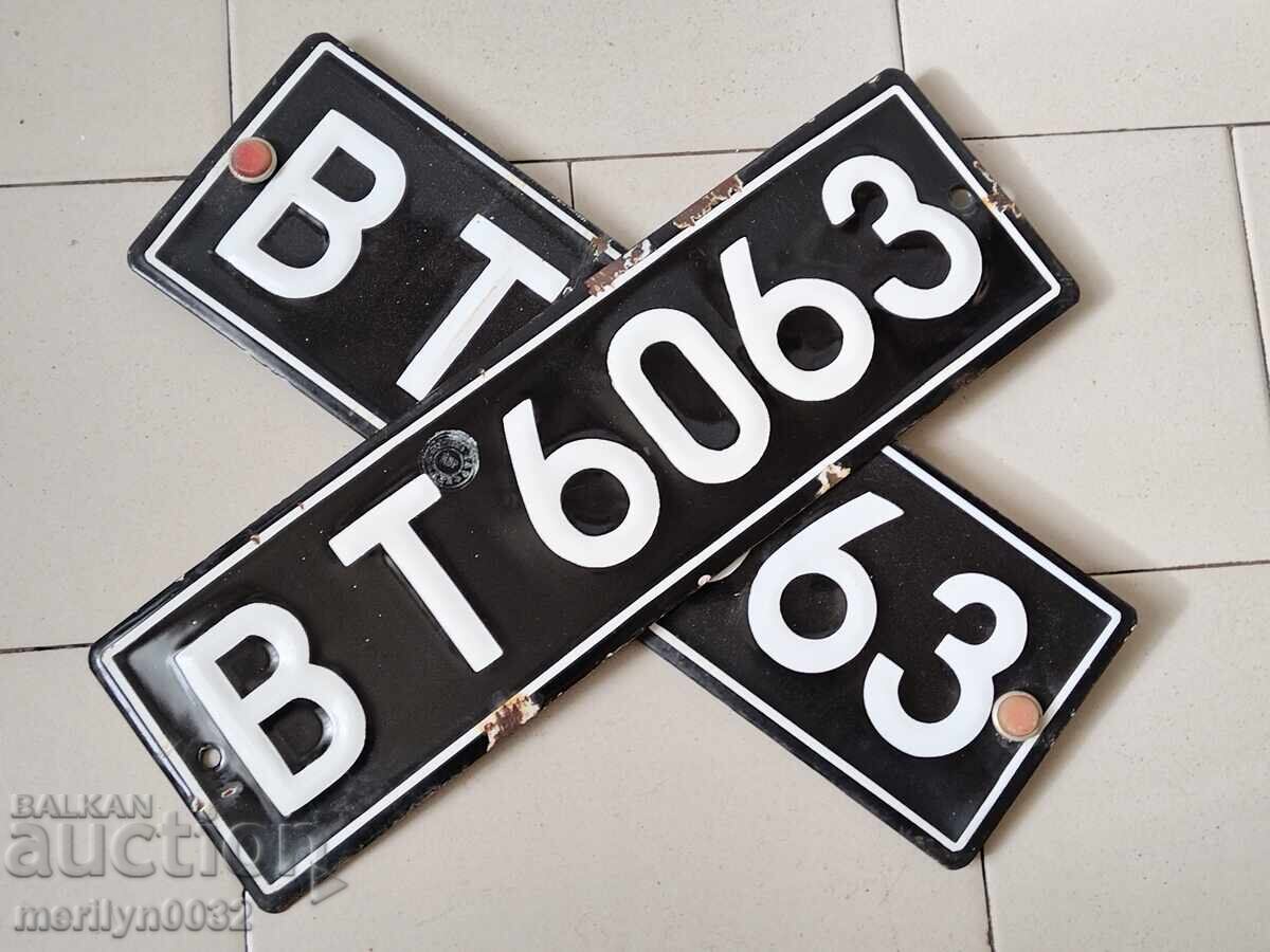 Pair of numbers registration number from the vehicle enamel plate plate - 6 Pair of numbers registration number from the vehicle enamel plate plate - 6