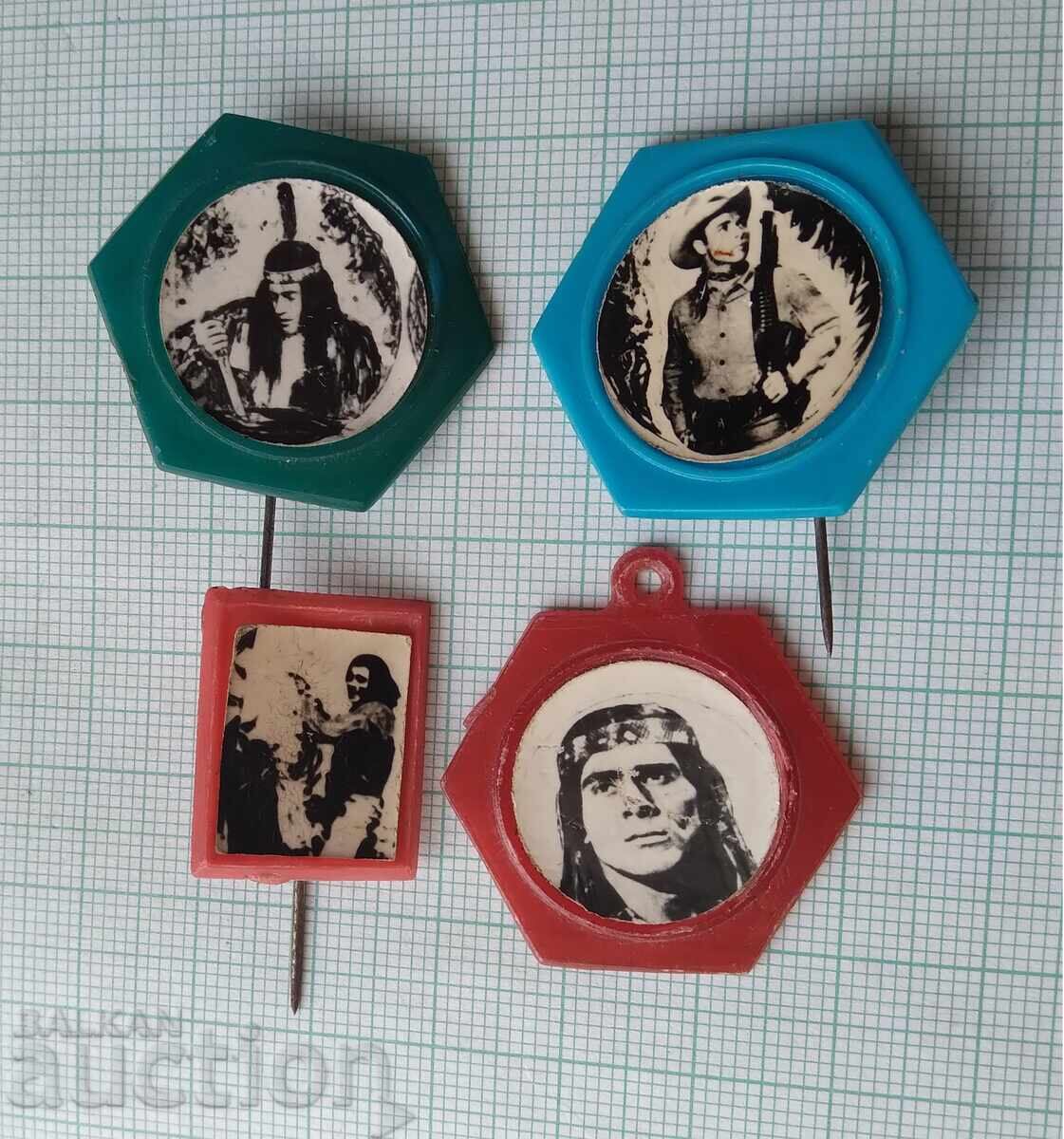 18869 Badge - Winnetou - Gojko Mitic - LOT 4pcs with price 8.00 BGN | € 4.09 18869 Badge - Winnetou - Gojko Mitic - LOT 4pcs with price 8.00 BGN | € 4.09