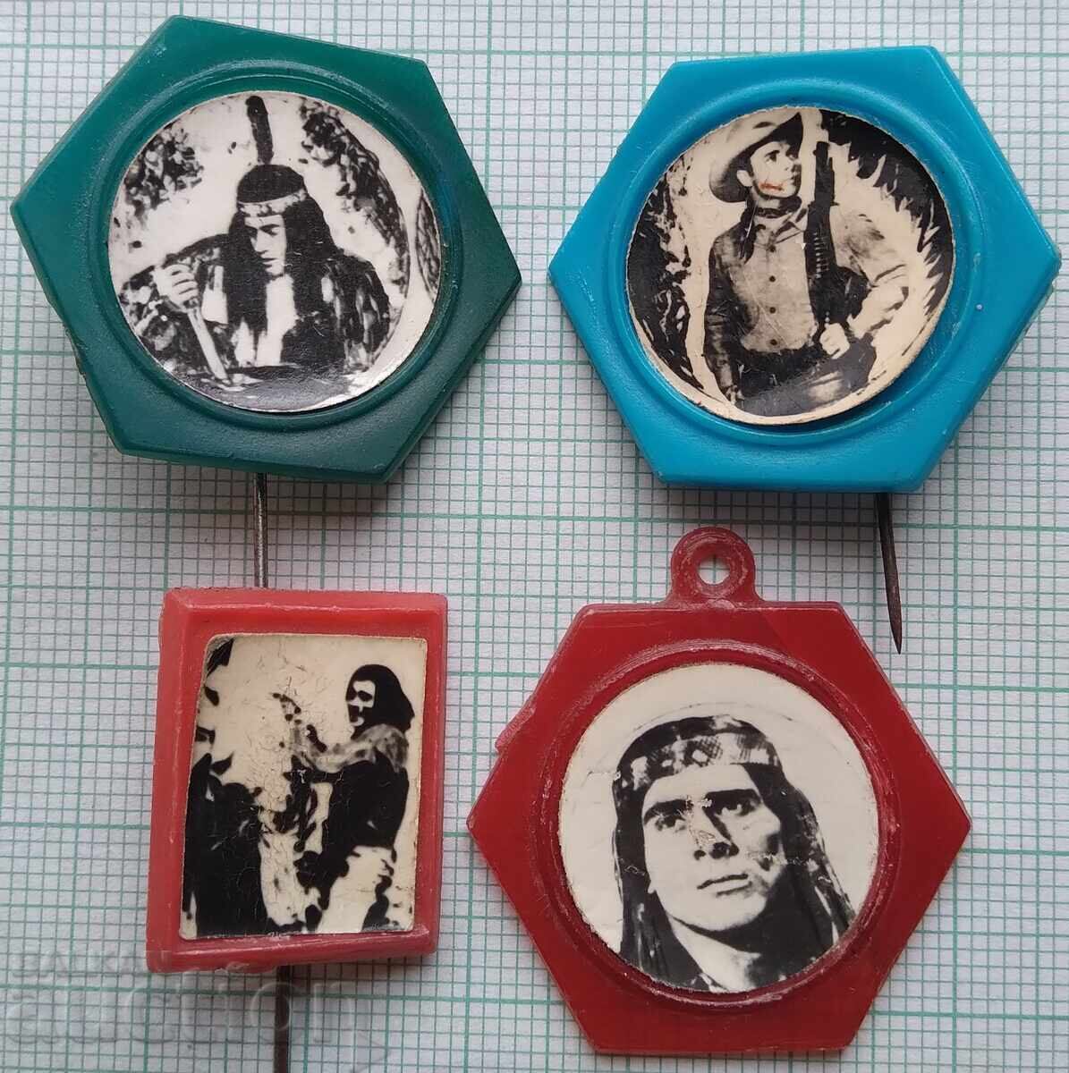 18869 Badge - Winnetou - Gojko Mitic - LOT 4pcs 18869 Badge - Winnetou - Gojko Mitic - LOT 4pcs