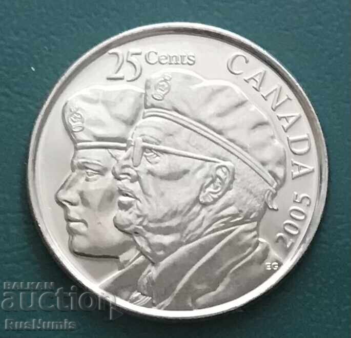 Καναδάς. 25 σεντ 2005. Έτος Βετεράνου