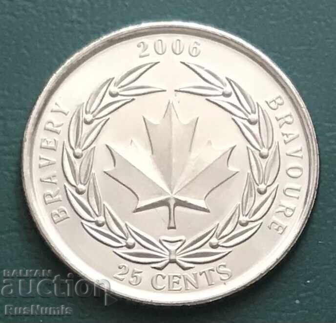 Canada. 25 cenți 2006. Medalia pentru curaj Canada. 25 cenți 2006. Medalia pentru curaj