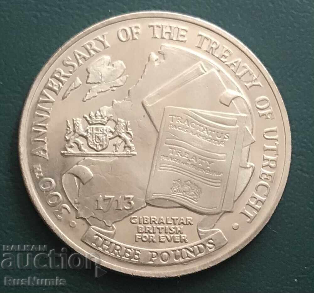 Gibraltar. 3 pounds 2013. Treaty of Utrecht Gibraltar. 3 pounds 2013. Treaty of Utrecht