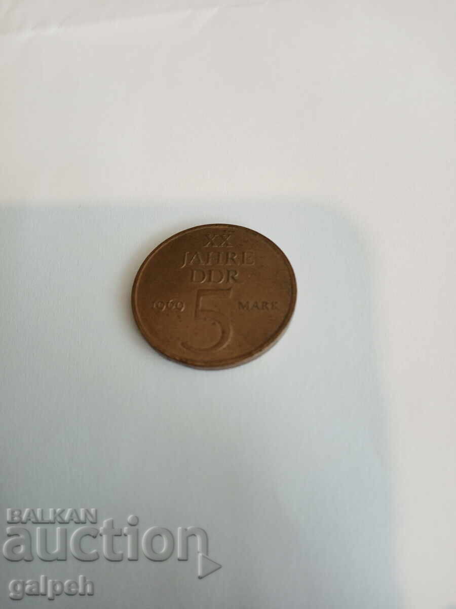 ΝΟΜΙΣΜΑΤΑ ΓΛΔ - 5 ΜΑΡΚΑ 1969 - 2 τμχ - 6