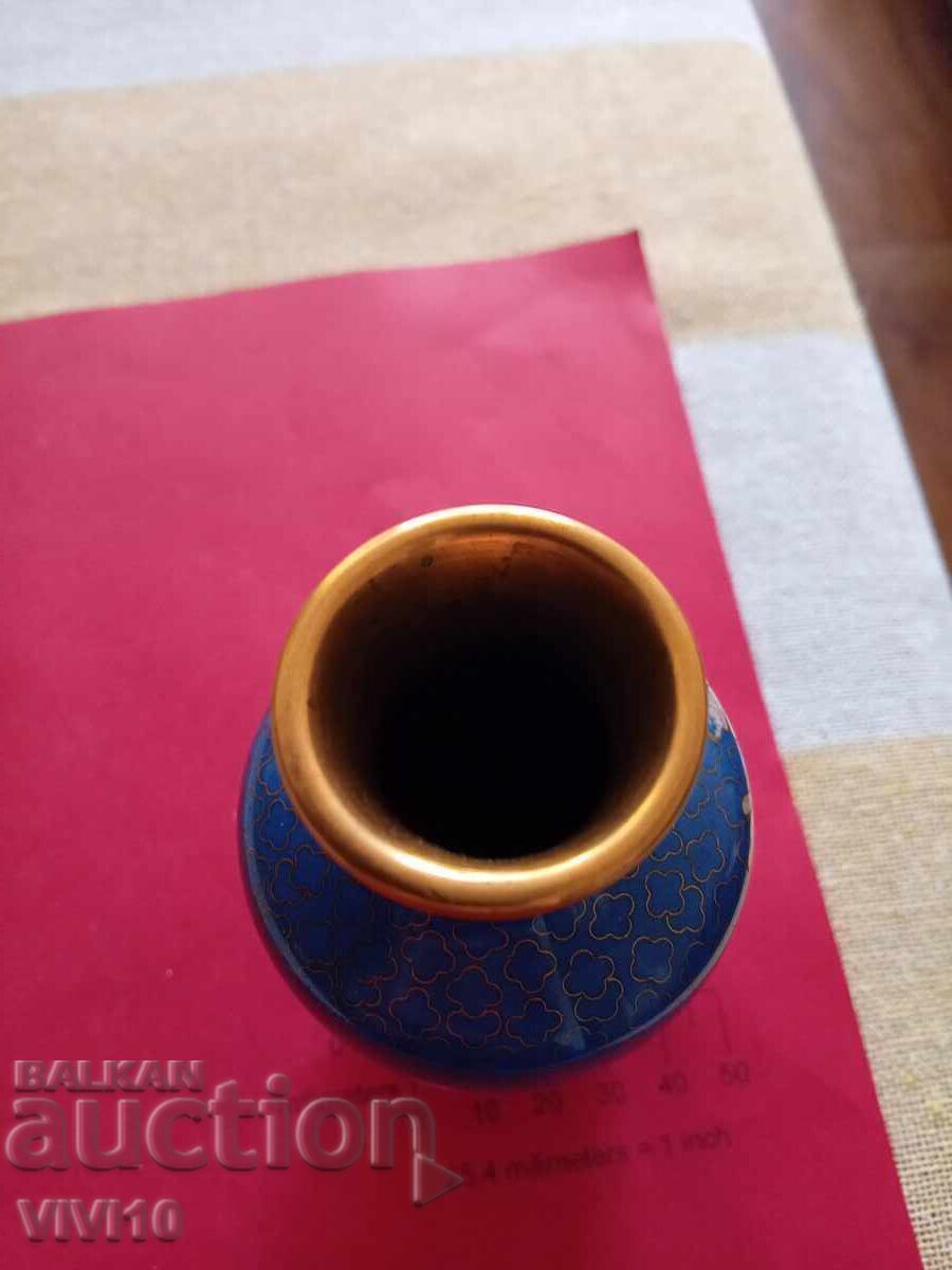 Аукцион Старинна вазичка емаил ,клазоне 12см