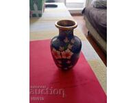 Antique enamel vase, cloisonné 12cm