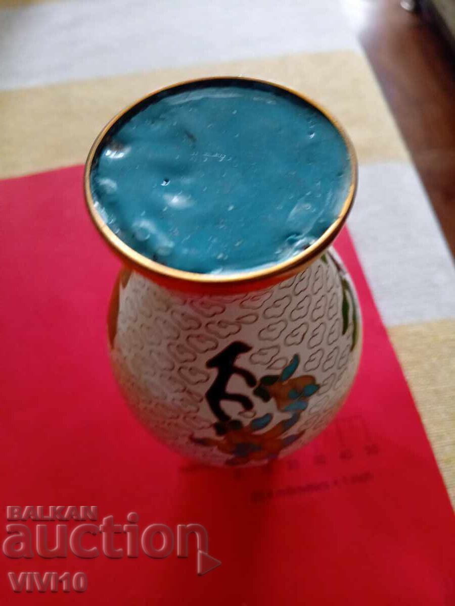 Доставка на Старинна вазичка емаил ,клазоне 15см Доставка на Старинна вазичка емаил ,клазоне 15см