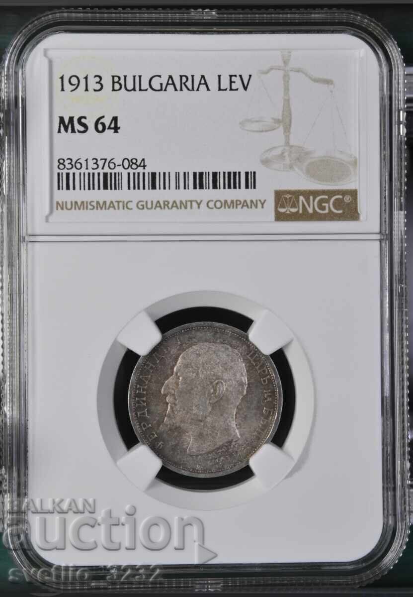 1 Lev 1913 MS 64 NGC