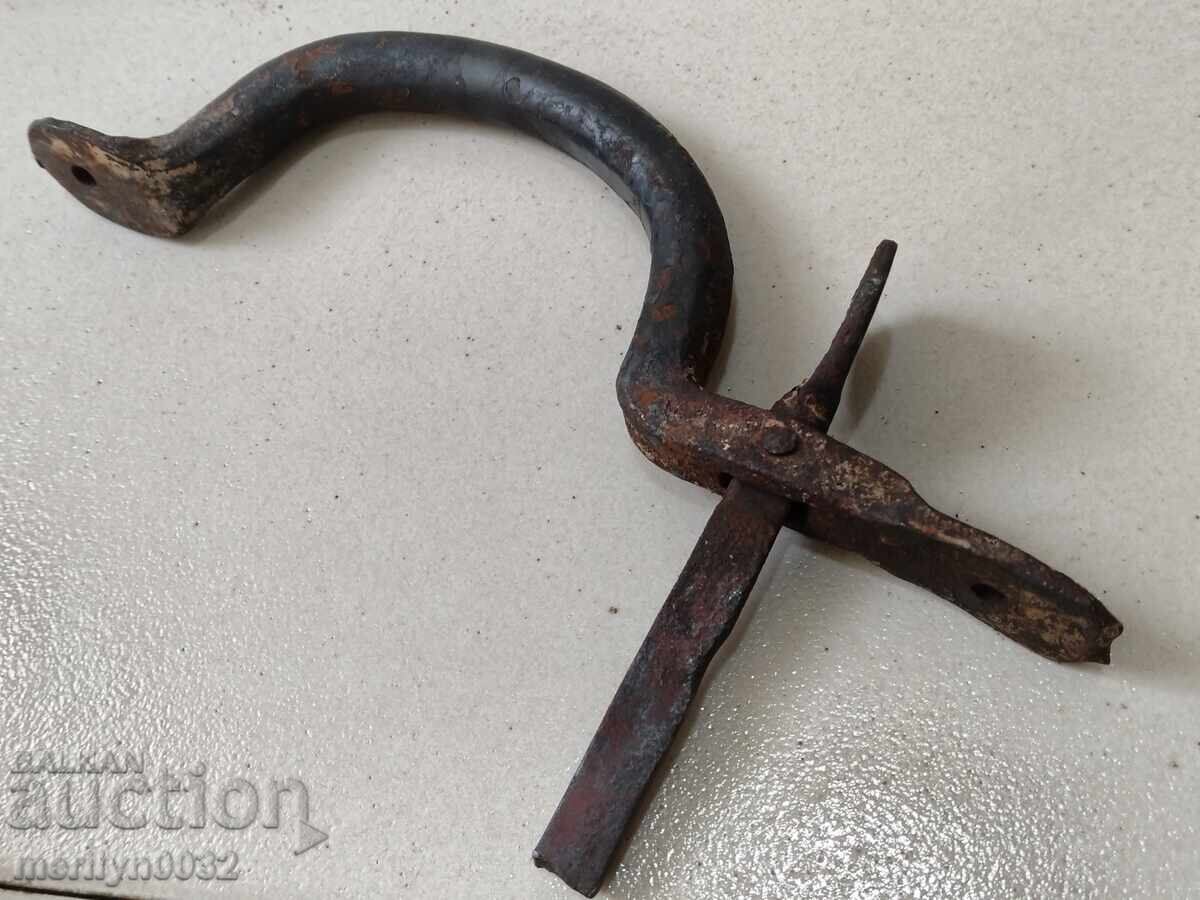 Старинно ковано резе, брава, мандало за старинна порта - 7