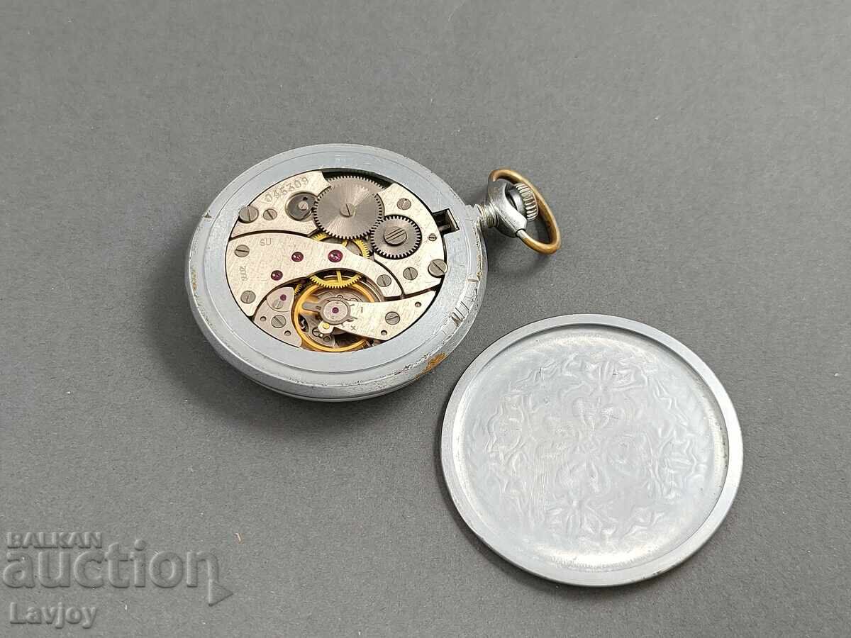 Ceas de buzunar ☭ cu capac Molnija cadran metalic - 6