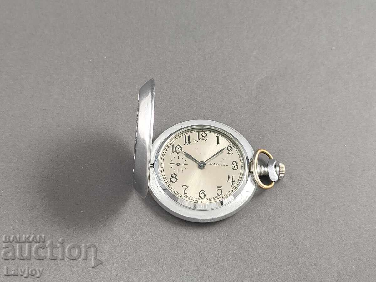 Ceas de buzunar ☭ cu capac Molnija cadran metalic