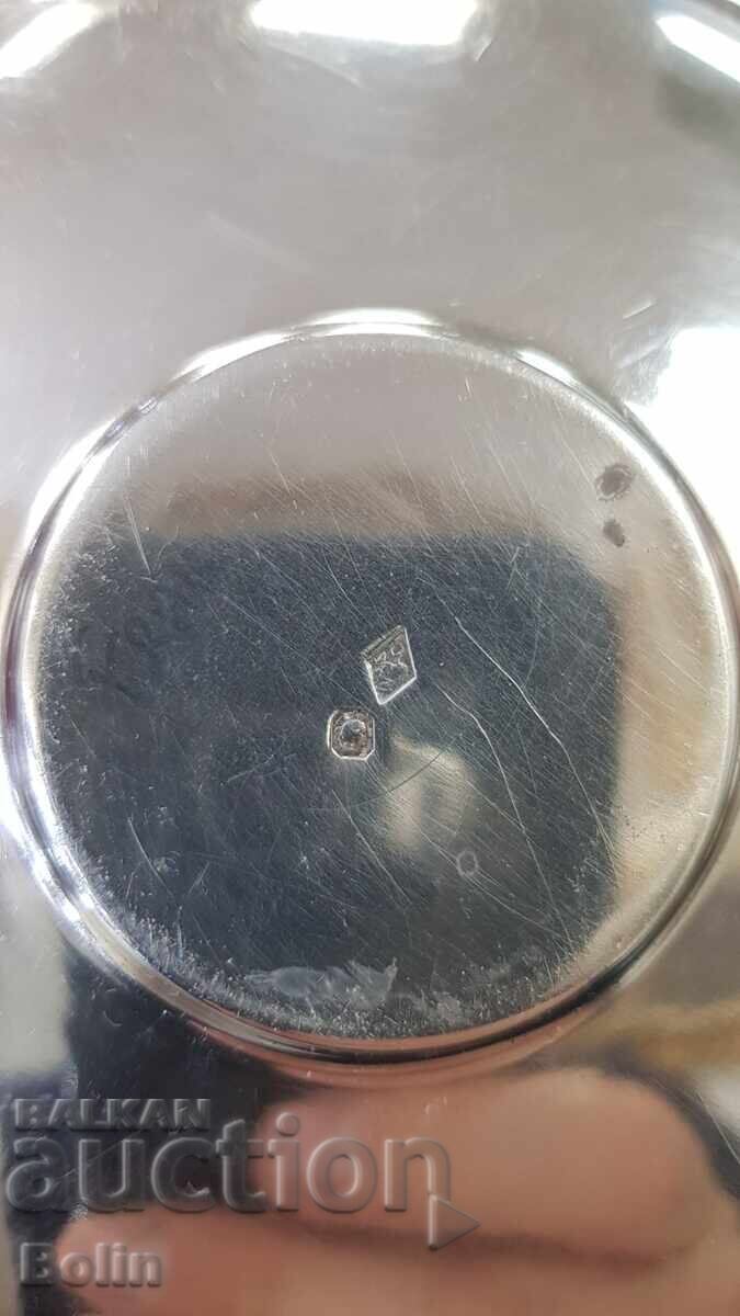 Κομψό ασημένιο φλιτζάνι με πιατάκι Γαλλία τέλη 19ου αιώνα - 6