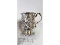 Σπάνιο ασημένιο βικτοριανό φλιτζάνι Αγγλία 1860-1880