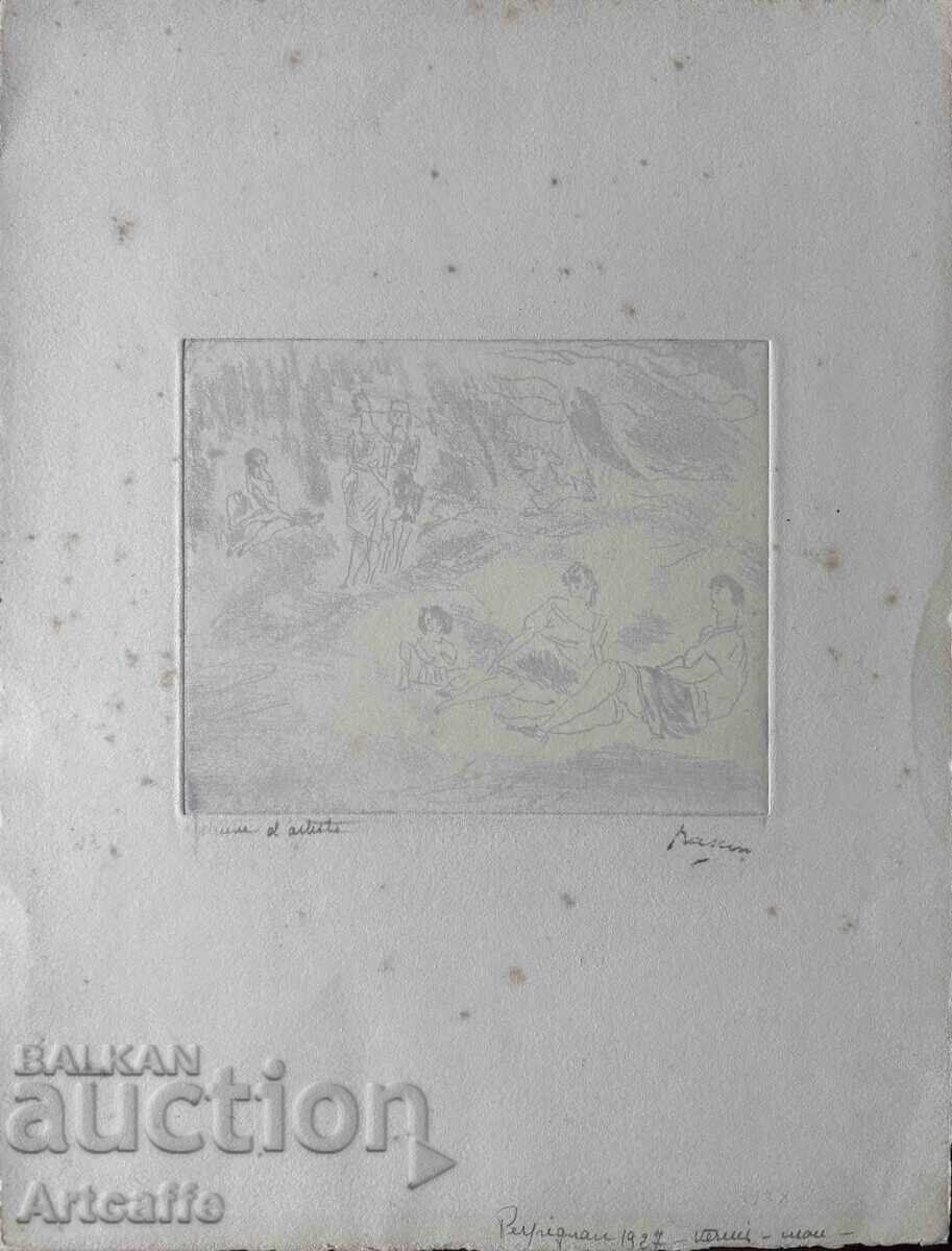 Жул Паскин-оригинална графика верни му офорт,1929 с цена € 51.13 | 100.00 лв. Жул Паскин-оригинална графика верни му офорт,1929 с цена € 51.13 | 100.00 лв.