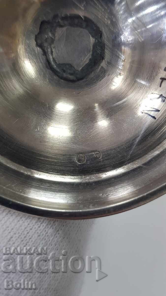 Топ колекционна сребърна руска царска чаша за вино 84 пр 19в - 7
