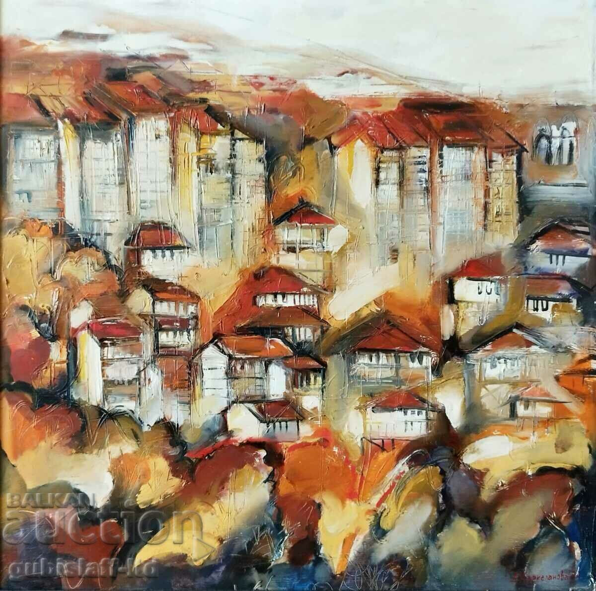 Painting, "View from Veliko Tarnovo", art. L. Karkelanova, 1994 with price 350.00 BGN | € 178.95 Painting, "View from Veliko Tarnovo", art. L. Karkelanova, 1994 with price 350.00 BGN | € 178.95