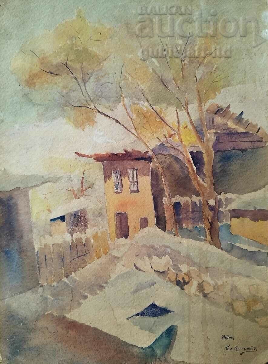 Ζωγραφική, εξοχική κατοικία, τέχνη. Εμ. Izmirliev, 1940 με τιμή 350.00 BGN | € 178.95