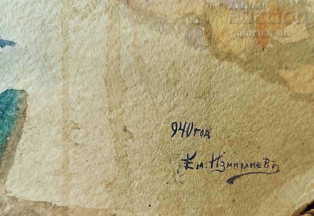 Δημοπρασία Ζωγραφική, εξοχική κατοικία, τέχνη. Εμ. Izmirliev, 1940