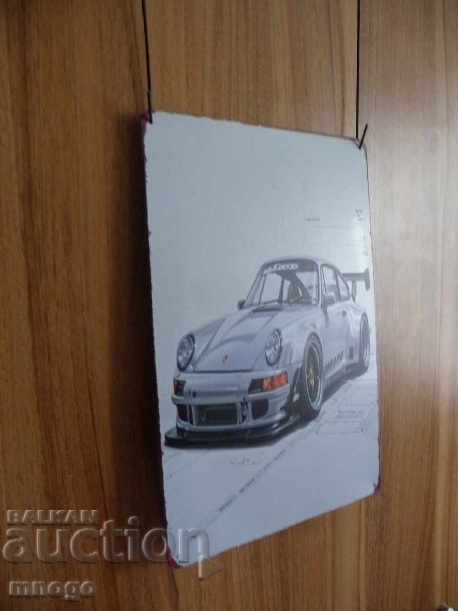 Placă metalică Porsche mașină sportivă mașină rapidă spoiler cu preț 22.00 BGN | € 11.25