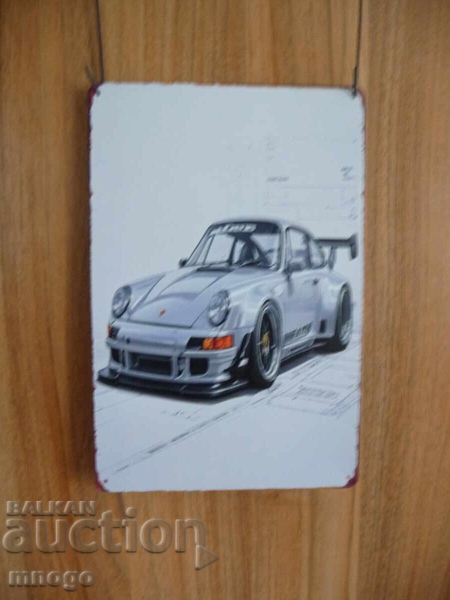 Placă metalică Porsche mașină sportivă mașină rapidă spoiler