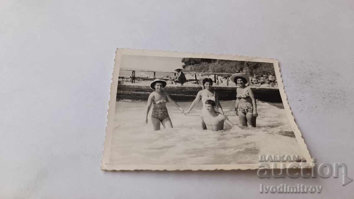 Photo Varna Young man and three women on the seashore 1966 Photo Varna Young man and three women on the seashore 1966