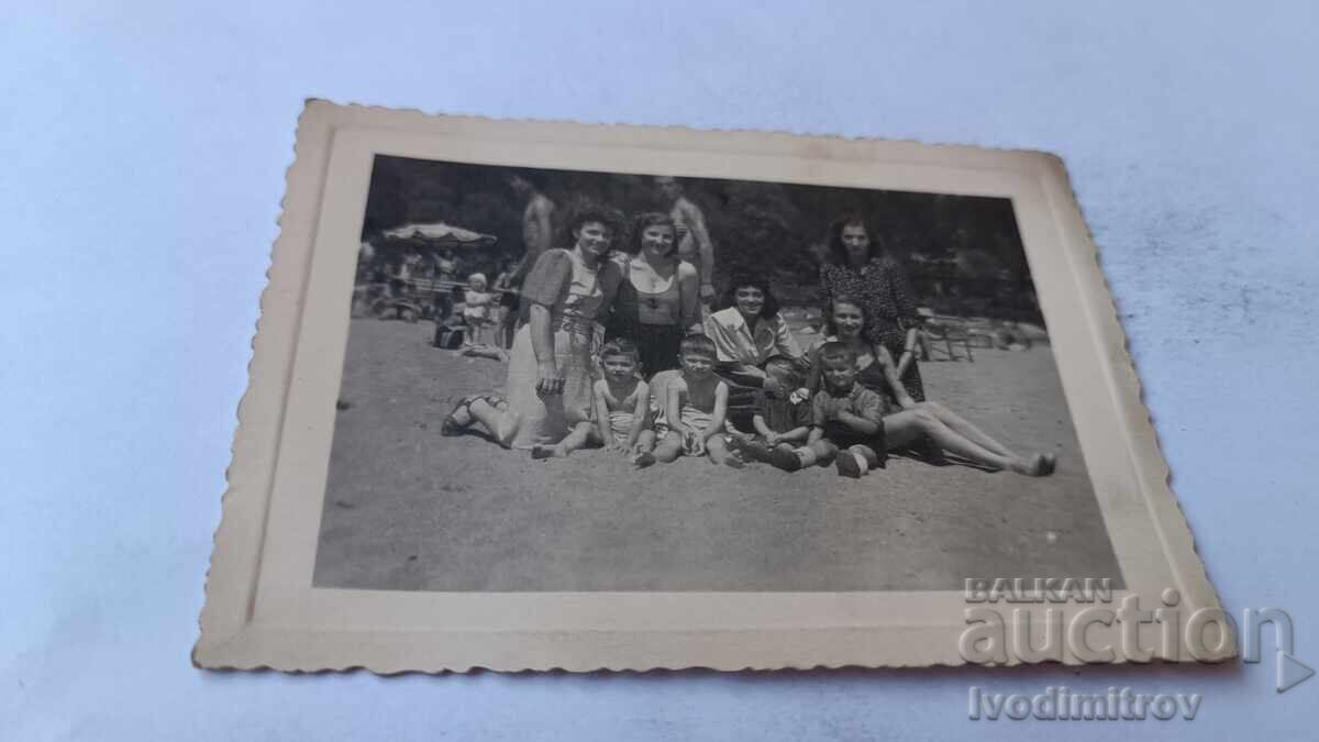 Photo of Women and Children on the Beach 1946