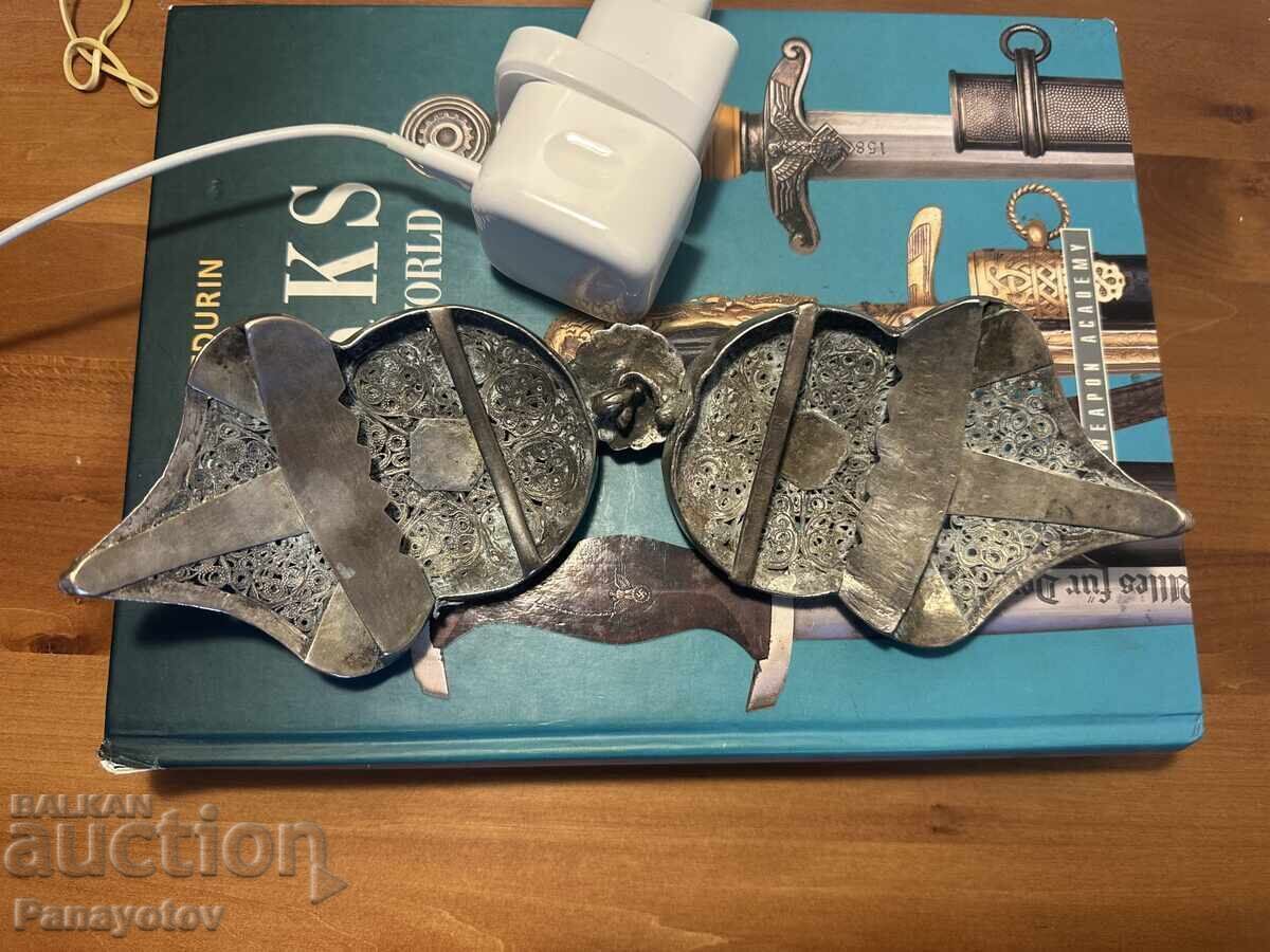 ГОЛЯМА СРЕБЪРНА ПАФТА ФИЛИГРАН 308 ГР. 28 СМ ОРИГИНАЛ - 5