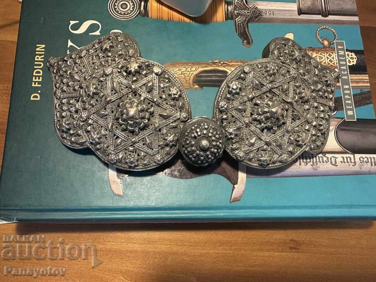 ГОЛЯМА СРЕБЪРНА ПАФТА ФИЛИГРАН 308 ГР. 28 СМ ОРИГИНАЛ - 6