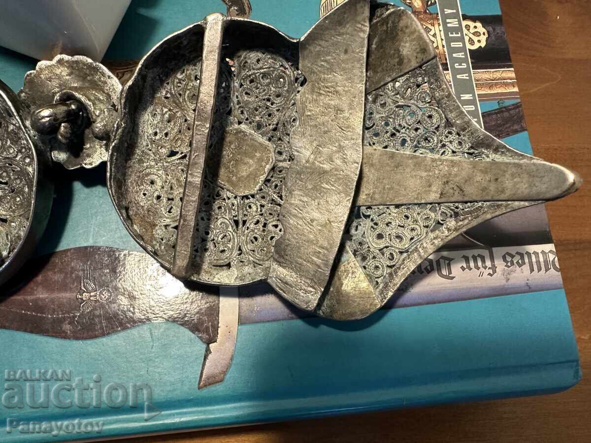 ГОЛЯМА СРЕБЪРНА ПАФТА ФИЛИГРАН 308 ГР. 28 СМ ОРИГИНАЛ - 7