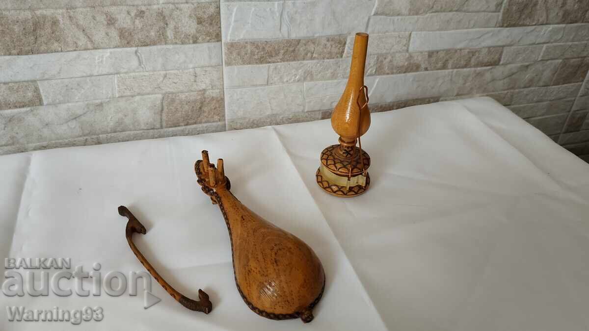 Ξύλινο φωτιστικό - ξυλόγλυπτο - Βουλγάρικο - 5