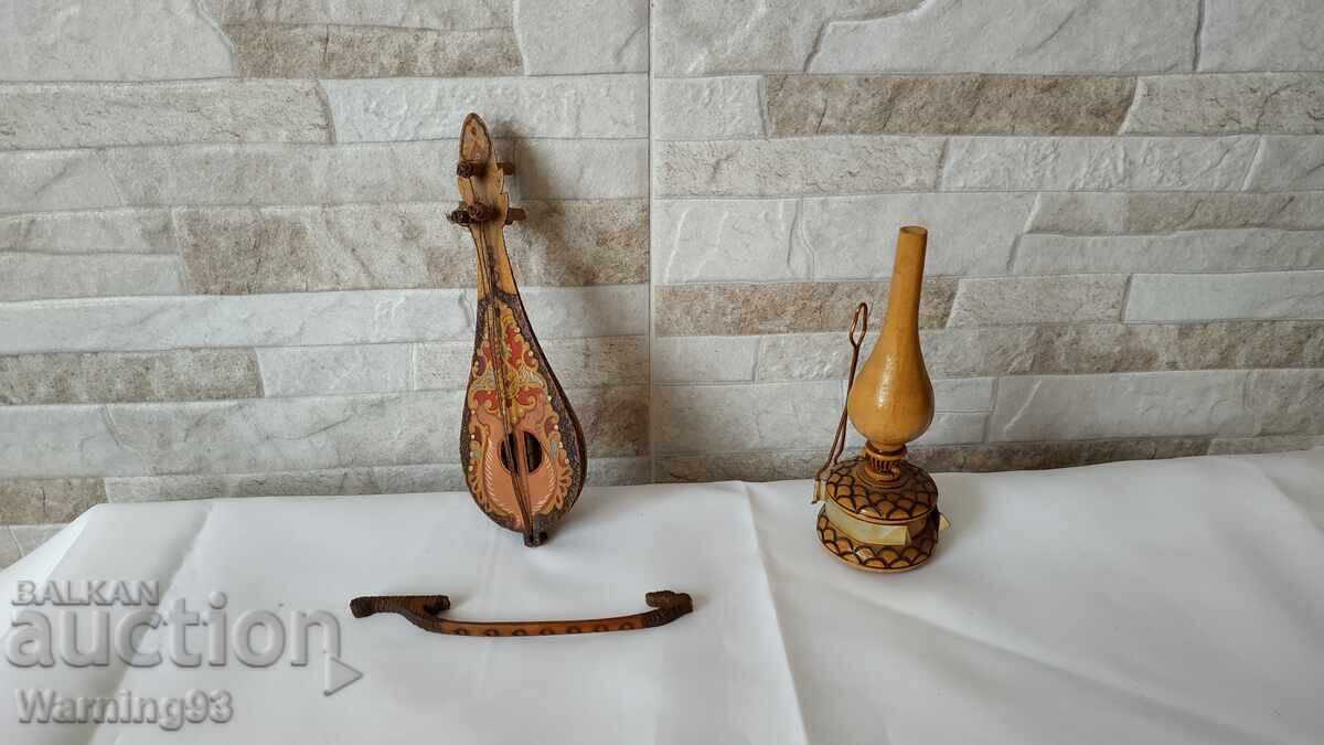 Ξύλινο φωτιστικό - ξυλόγλυπτο - Βουλγάρικο