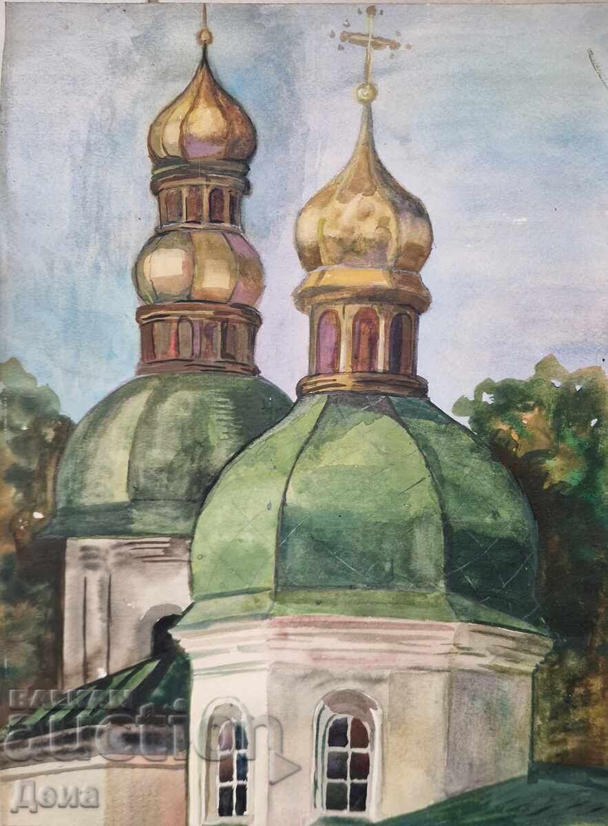 Майсторски акварел от 80те. с цена € 25.56 | 49.99 лв.