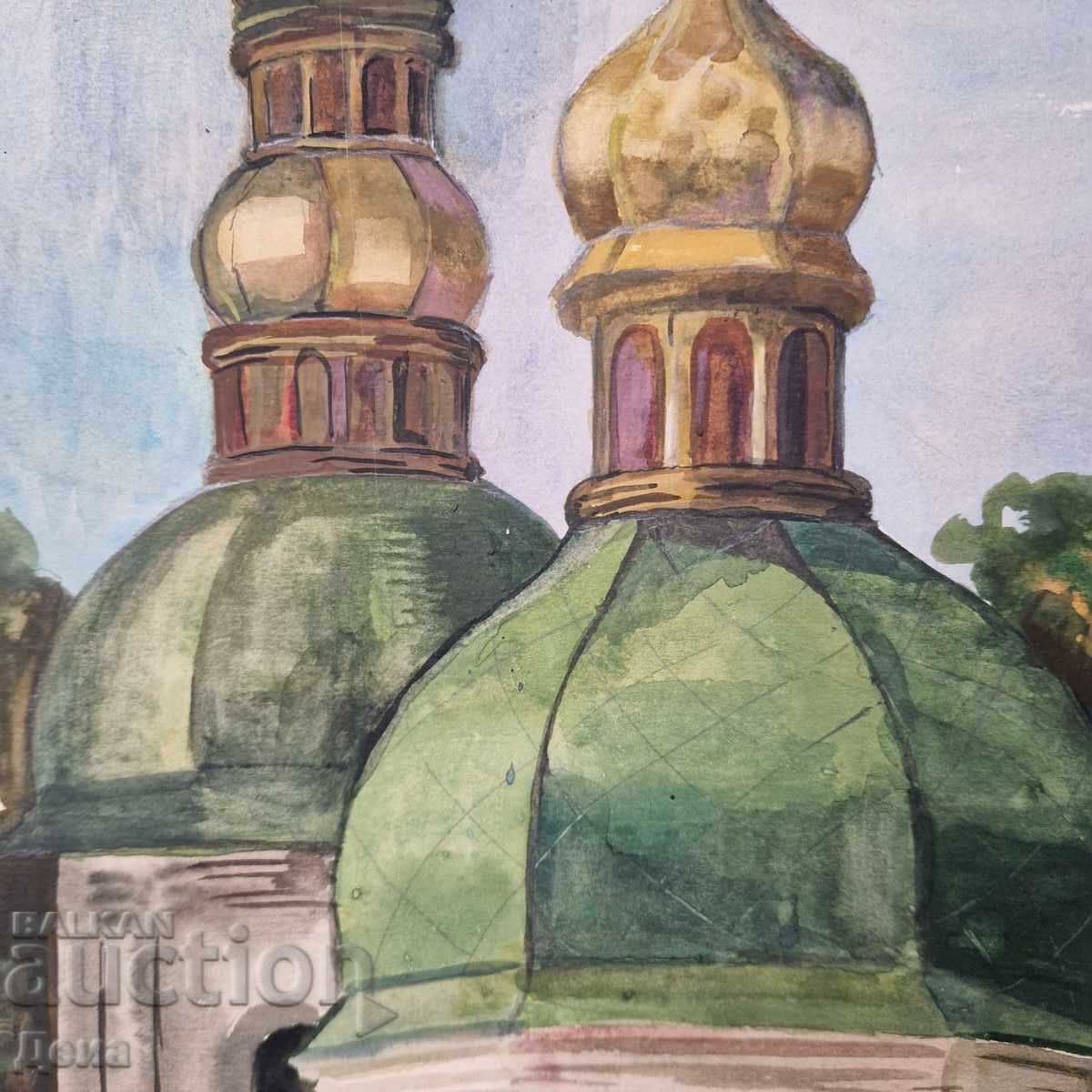 Доставка на Майсторски акварел от 80те.